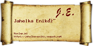 Jahelka Enikő névjegykártya